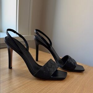 Veronica Beard Augustina Black Woven Slingback Heels 7.5